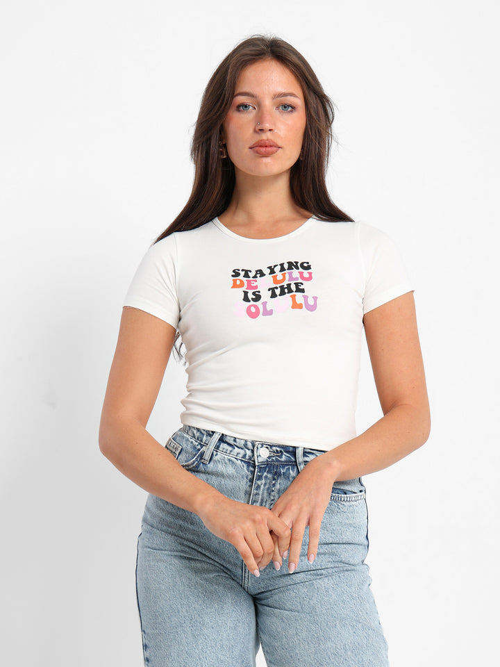 Colorful Text Print Baby Tee