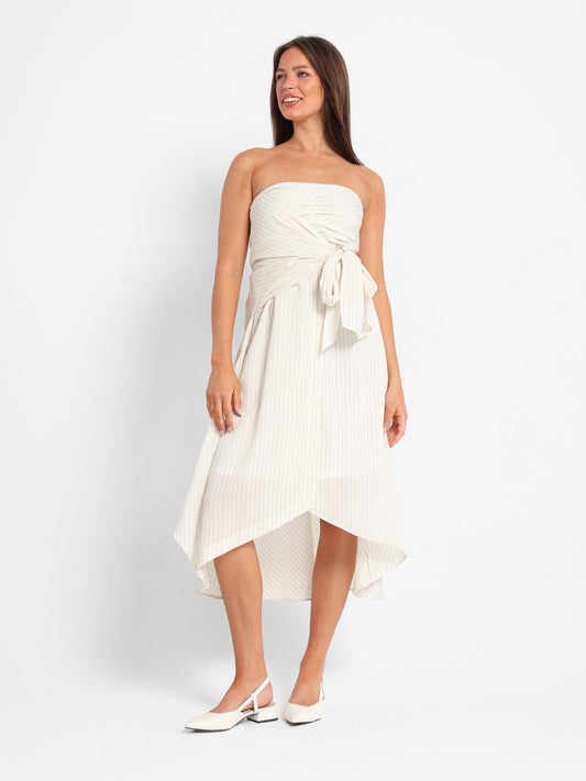 Striped Strapless Dress