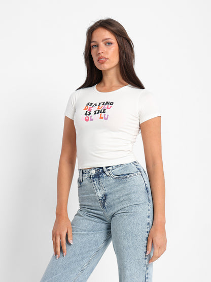 Colorful Text Print Baby Tee