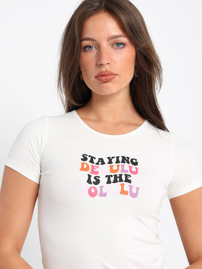 Colorful Text Print Baby Tee
