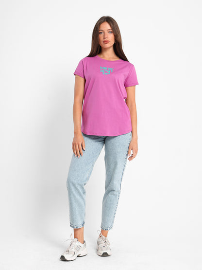 Front Text  Print T-Shirt