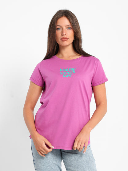 Front Text  Print T-Shirt
