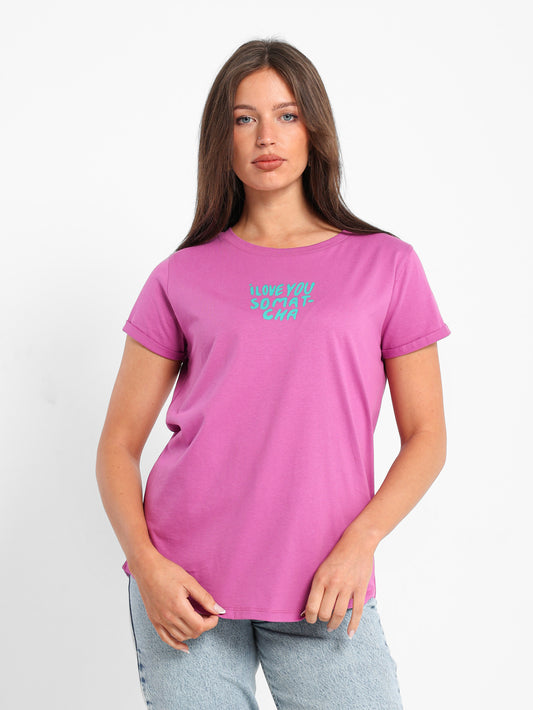 Front Text  Print T-Shirt