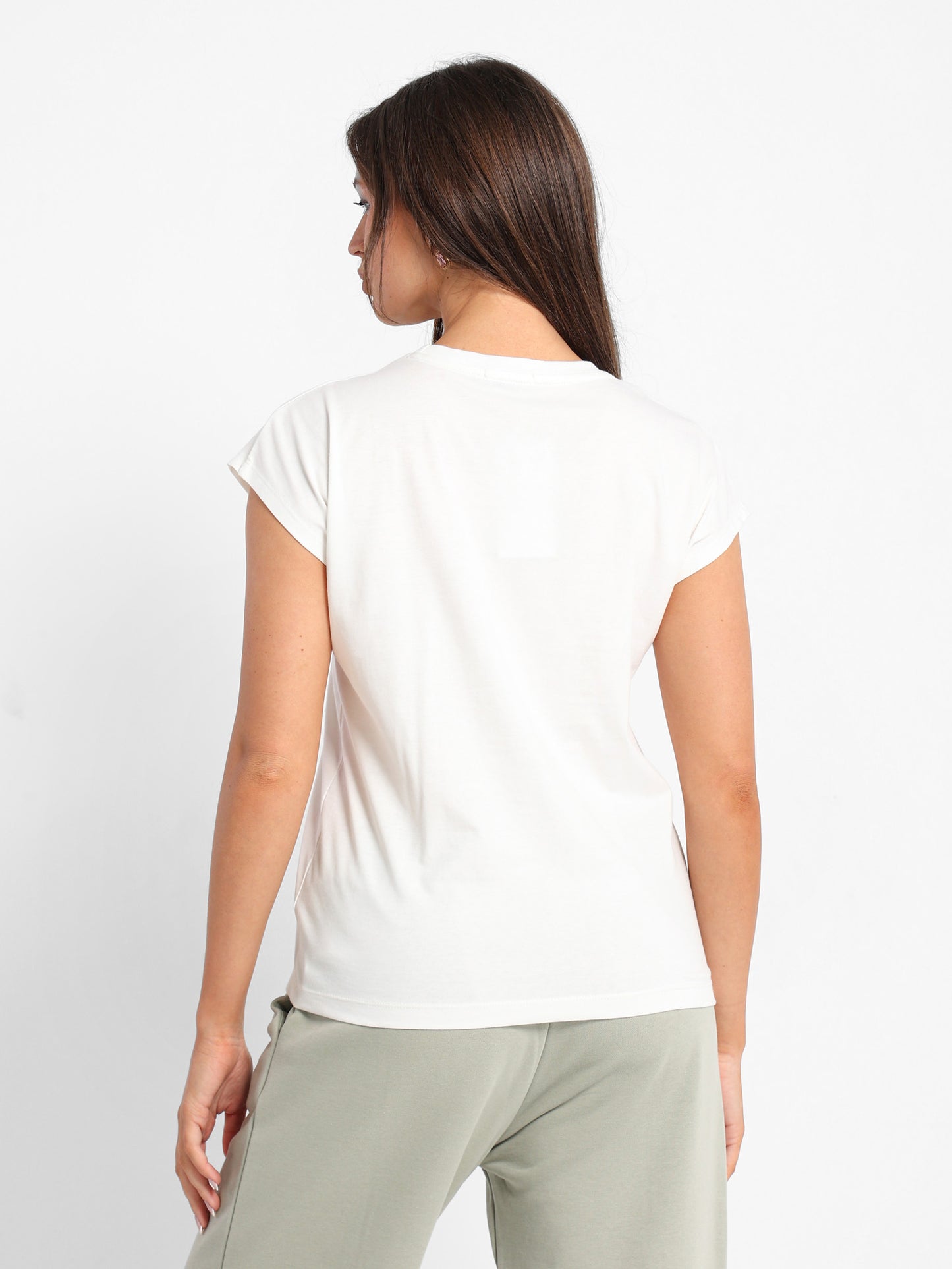 Grapefruit Print Cap Sleeve T-Shirt