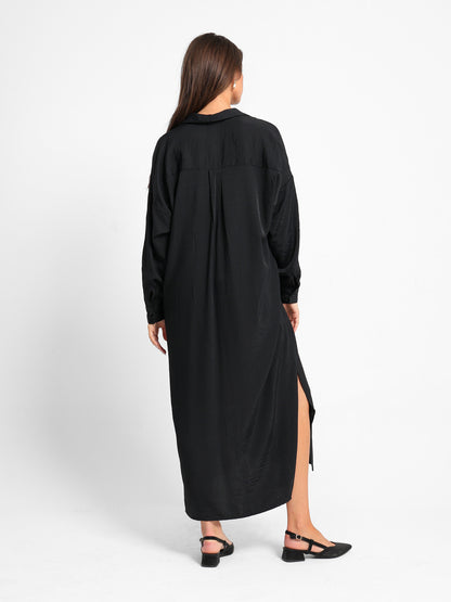 Long Shirt Dress with Slit Side