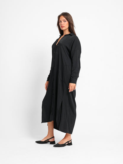 Long Shirt Dress with Slit Side