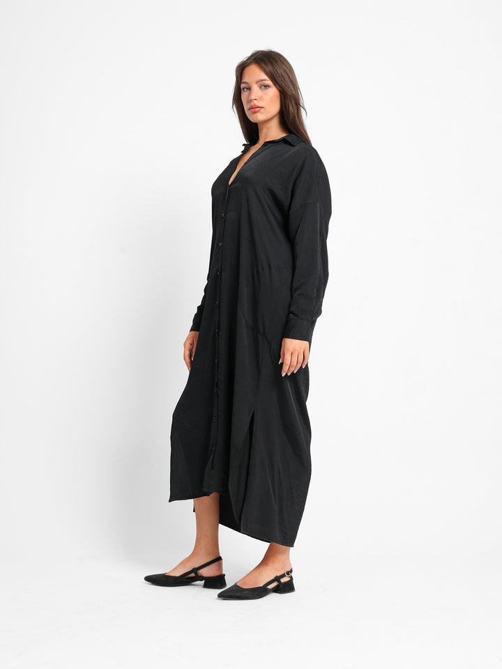 Long Shirt Dress with Slit Side