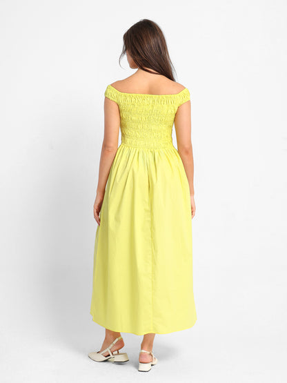 Off-Shoulder Smocked Dress