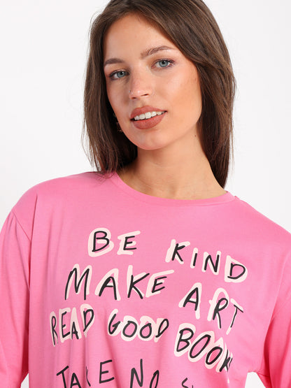 "Be Kind" Oversized Long-Sleeve T-Shirt