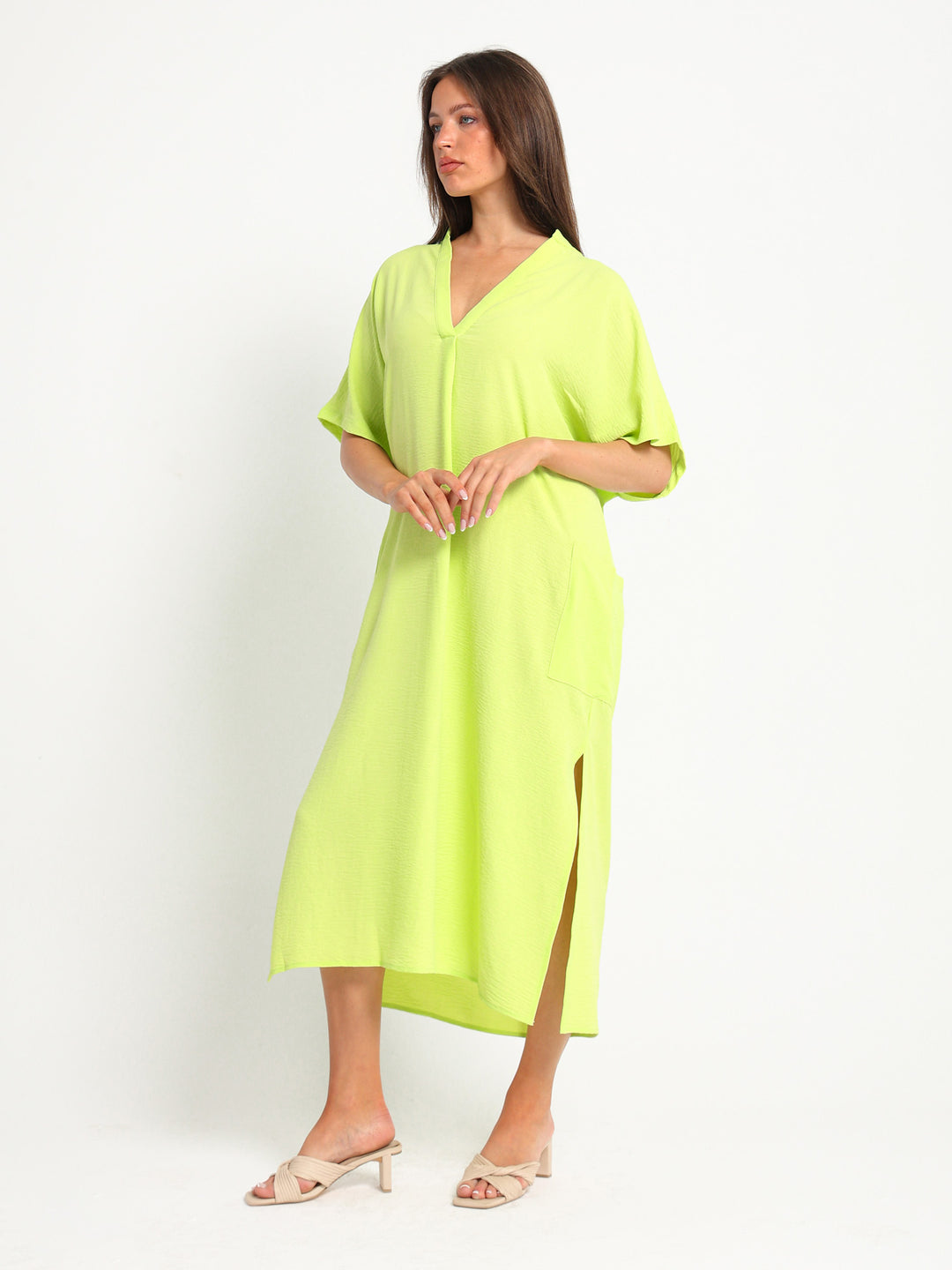 Grandad Collar Maxi Dress