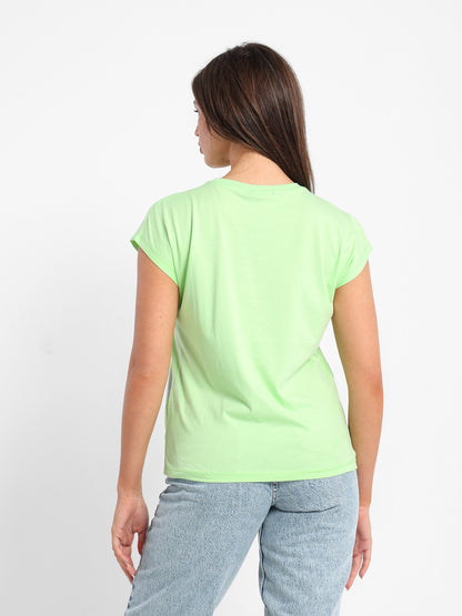 "Dream" Printed Cape-Sleeve T-Shirt