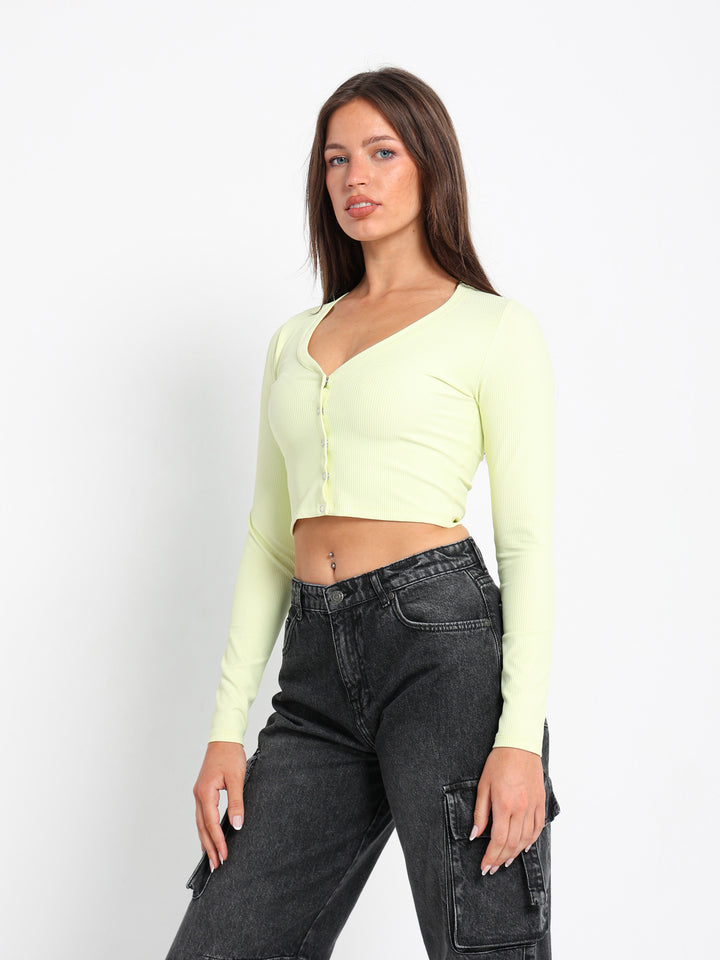 Ribbed Cropped Cardigan