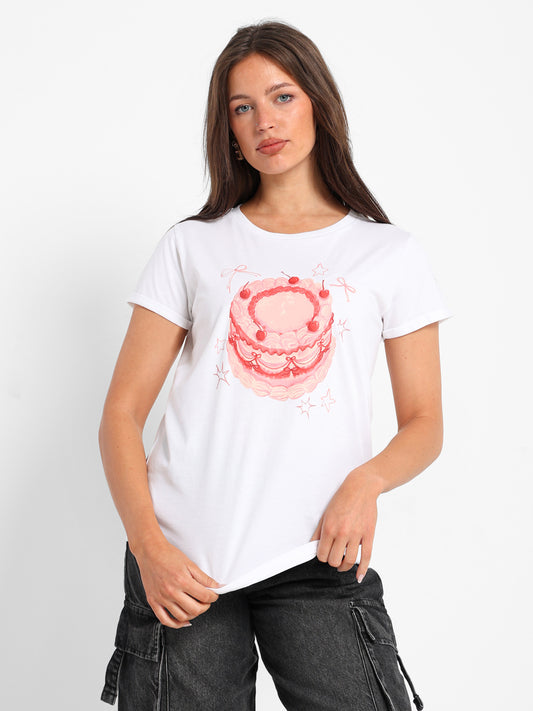 Cake Print T-Shirt