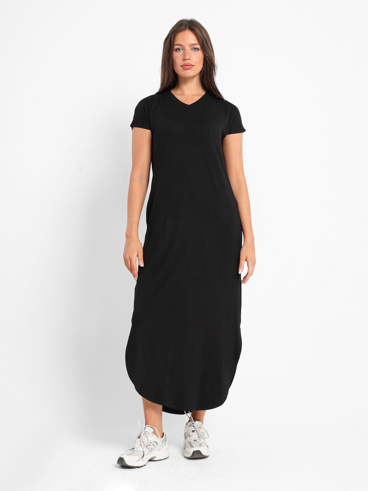 Slit-Side Maxi Dress with Pockets