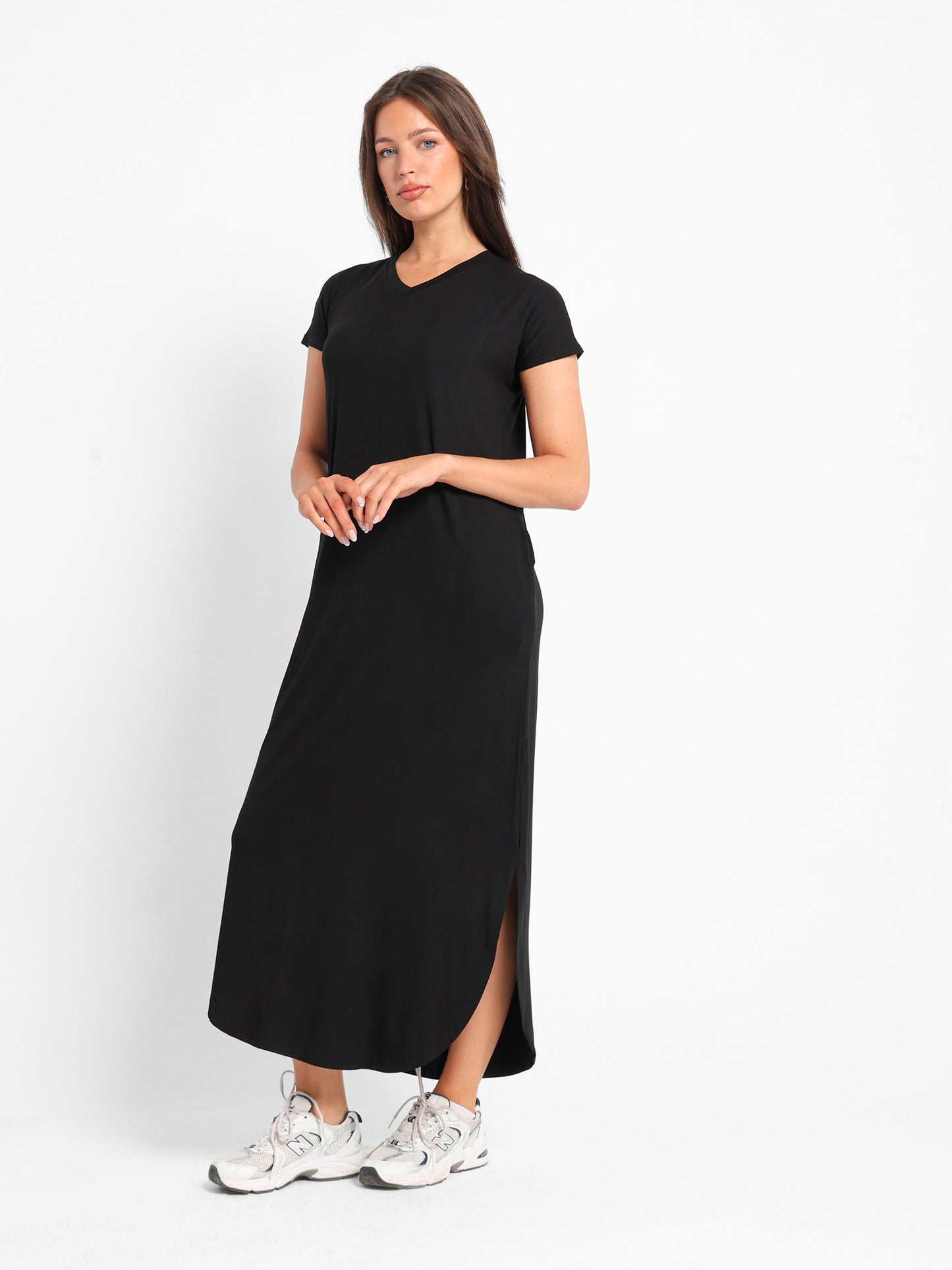 Slit-Side Maxi Dress with Pockets