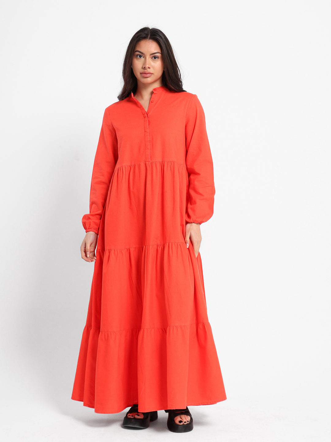 Long Sleeve Maxi Tiered Dress
