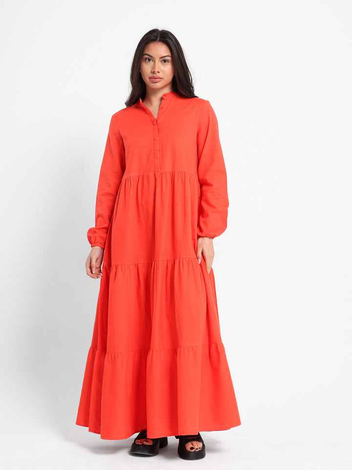 Long Sleeve Maxi Tiered Dress