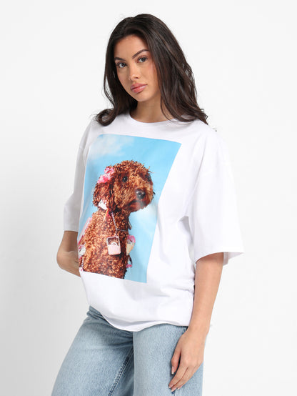Oversized T-Shirt Dog Print