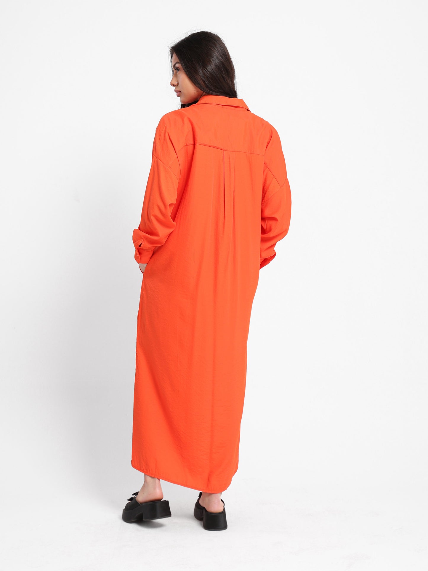 Long Shirt Dress with Slit Side