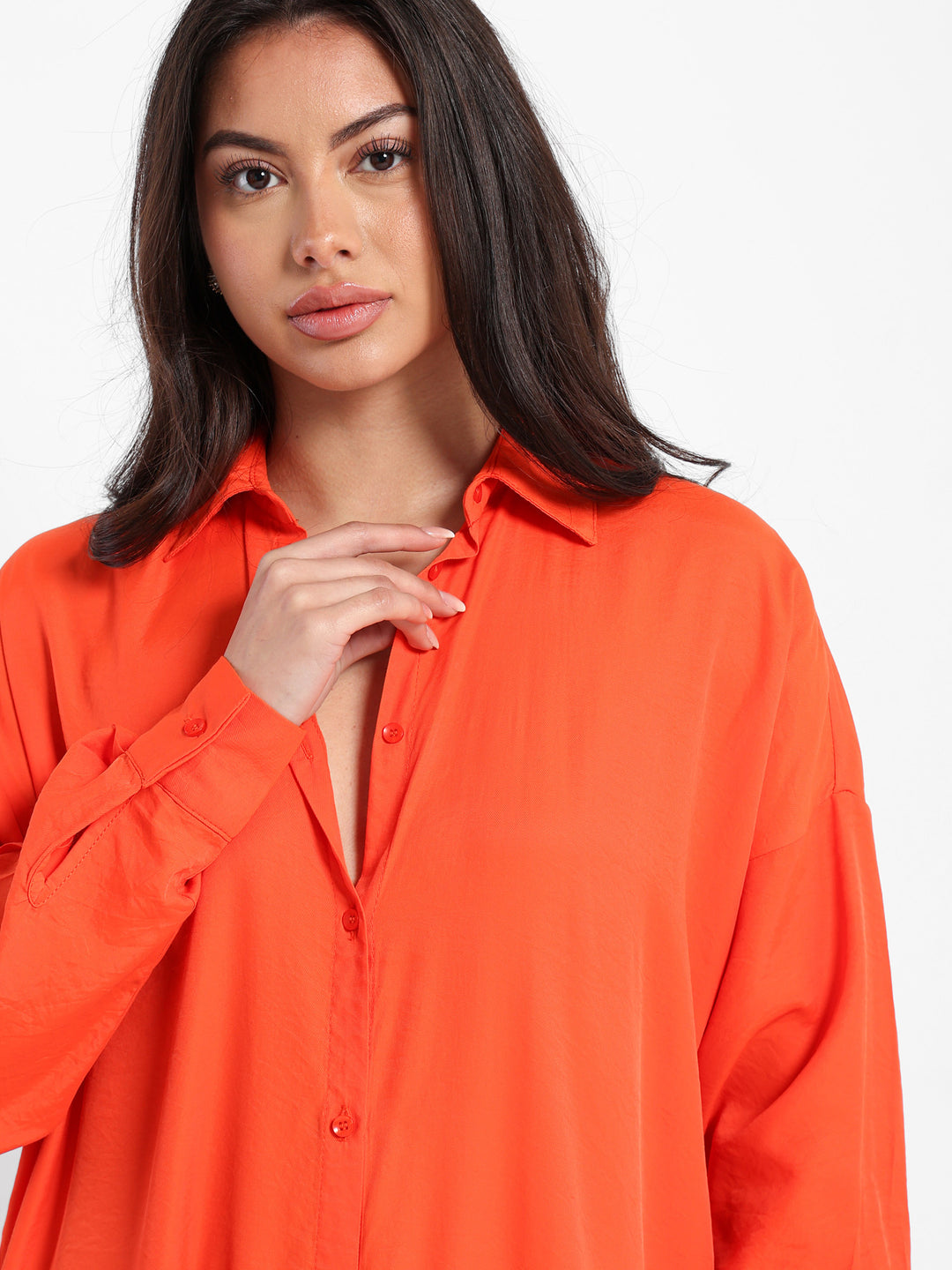 Long Shirt Dress with Slit Side