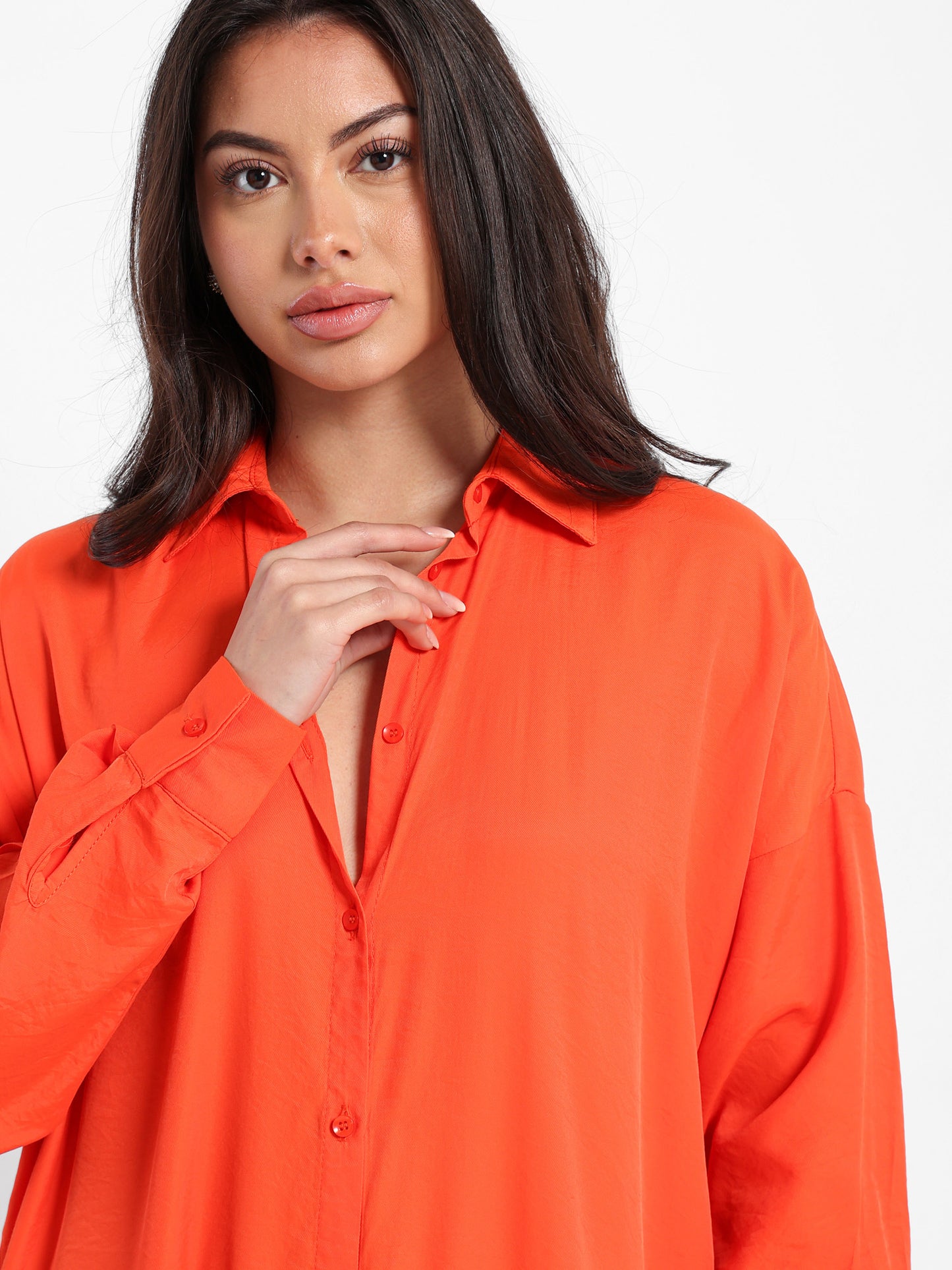 Long Shirt Dress with Slit Side