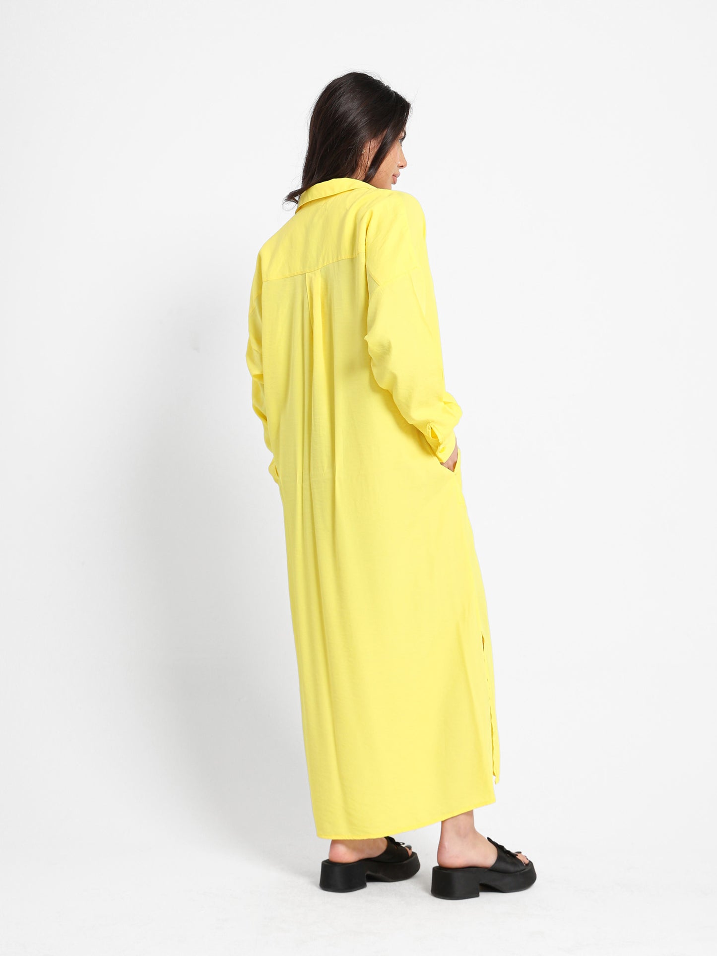 Long Shirt Dress with Slit Side