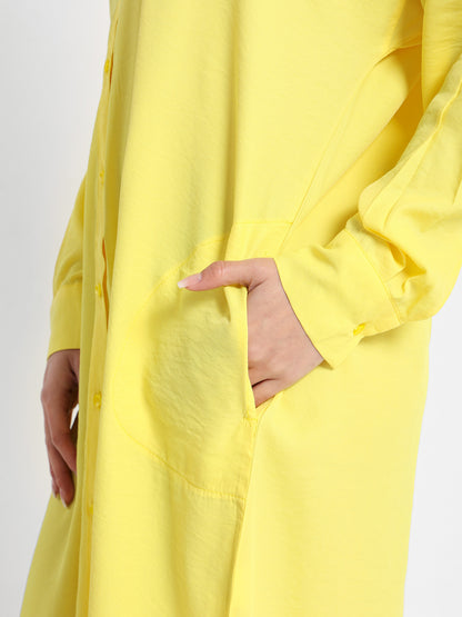Long Shirt Dress with Slit Side