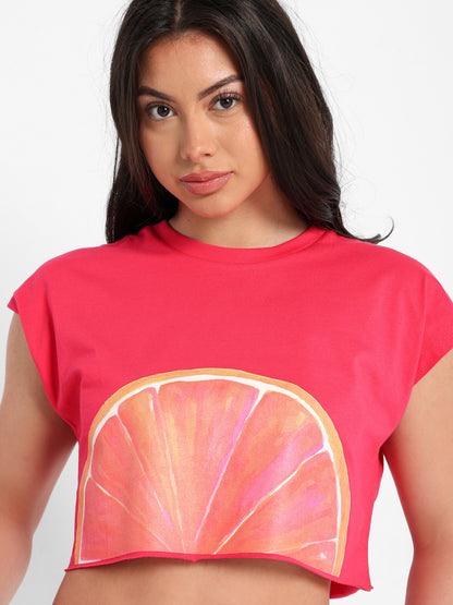 Half Grapefruit Cropped T-Shirt