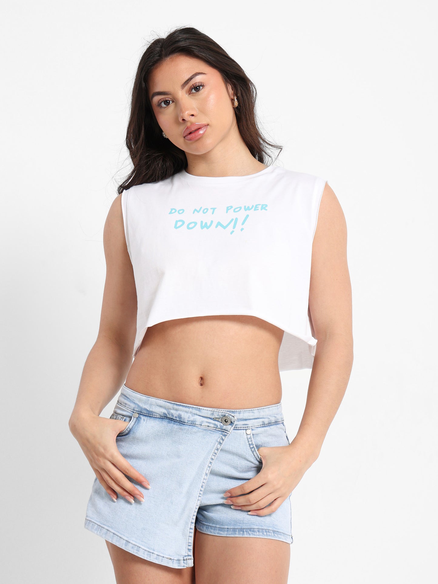 Fish Embroidered Sleeveless T-Shirt