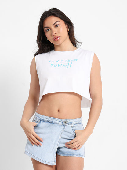 Fish Embroidered Sleeveless T-Shirt