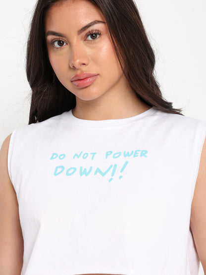 Fish Embroidered Sleeveless T-Shirt