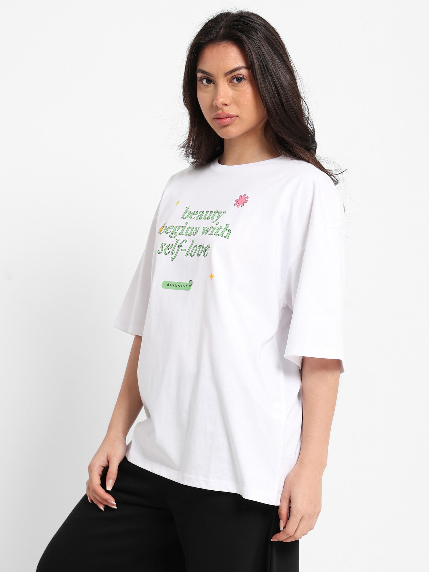 Oversized T-Shirt Heart Never Killed Print