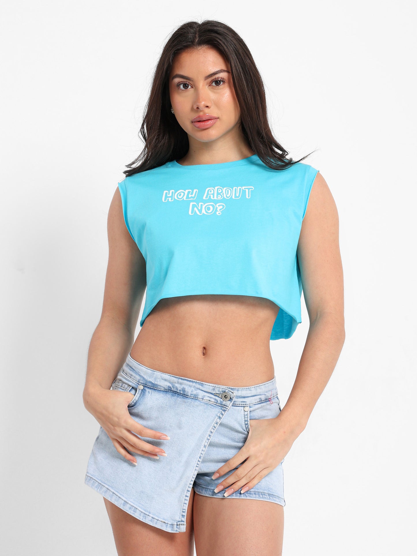 Palm Tree Embroidered Sleeveless T-Shirt