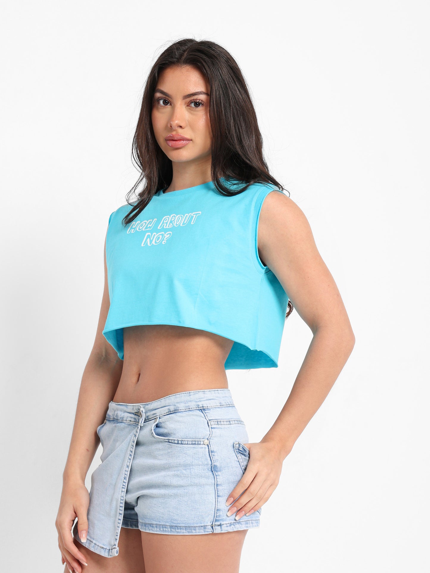Palm Tree Embroidered Sleeveless T-Shirt