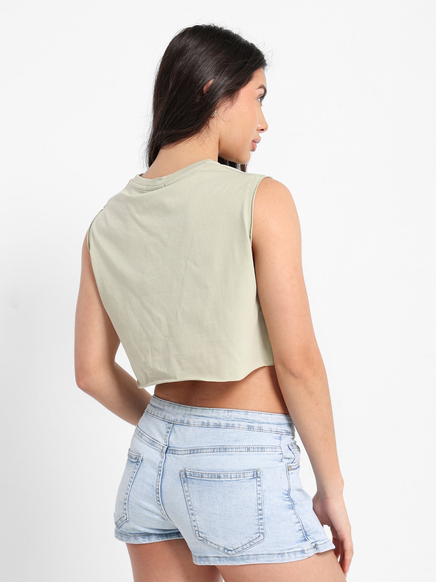 Embroidered Test Sleeveless T-Shirt