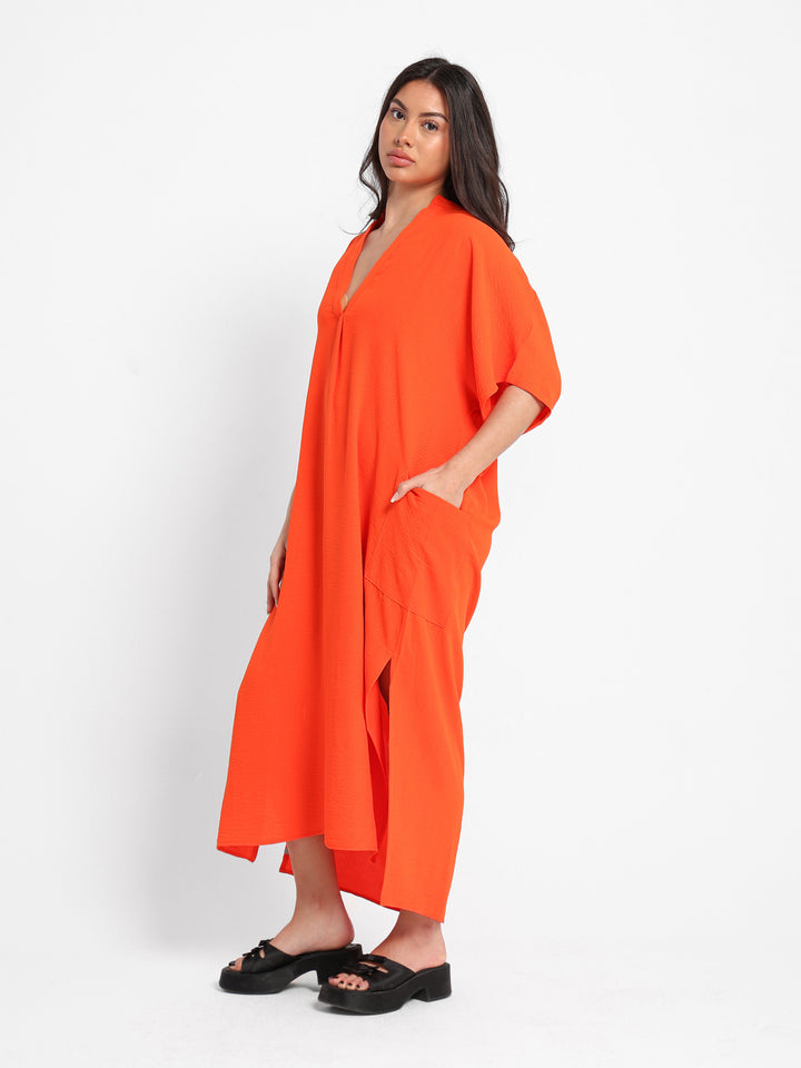 Grandad Collar Maxi Dress