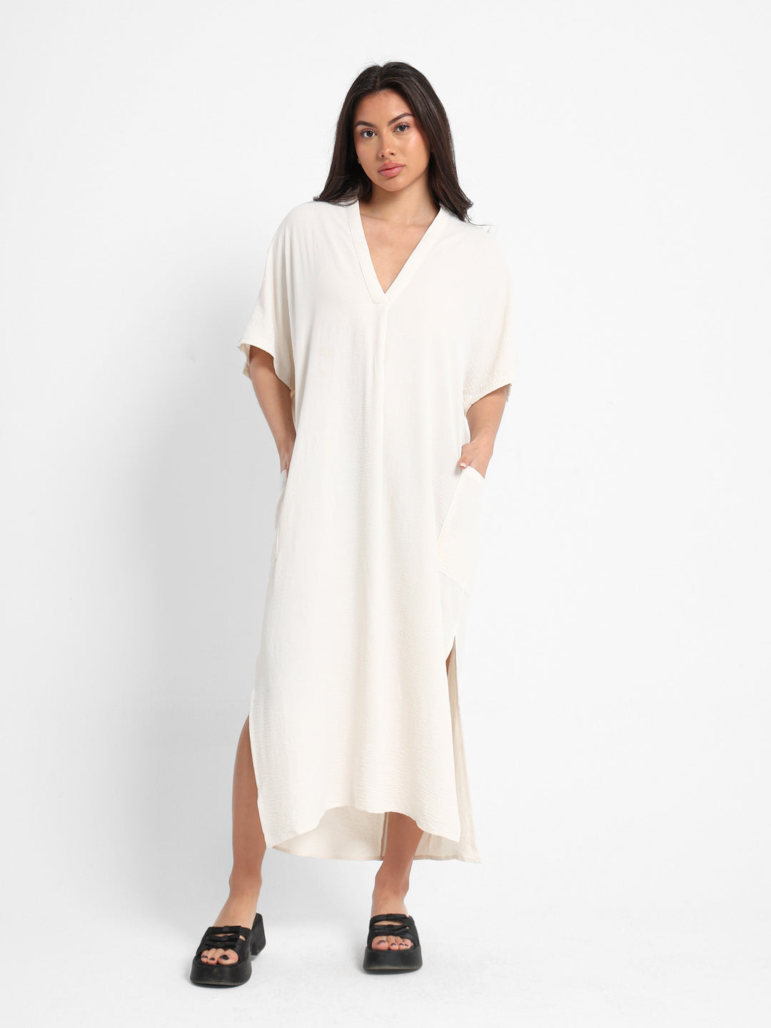 Grandad Collar Maxi Dress