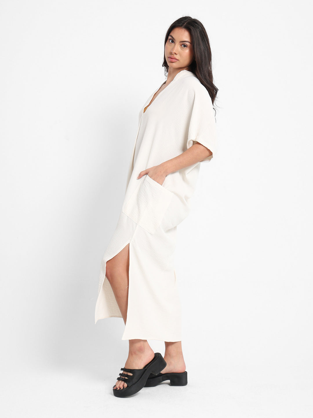 Grandad Collar Maxi Dress