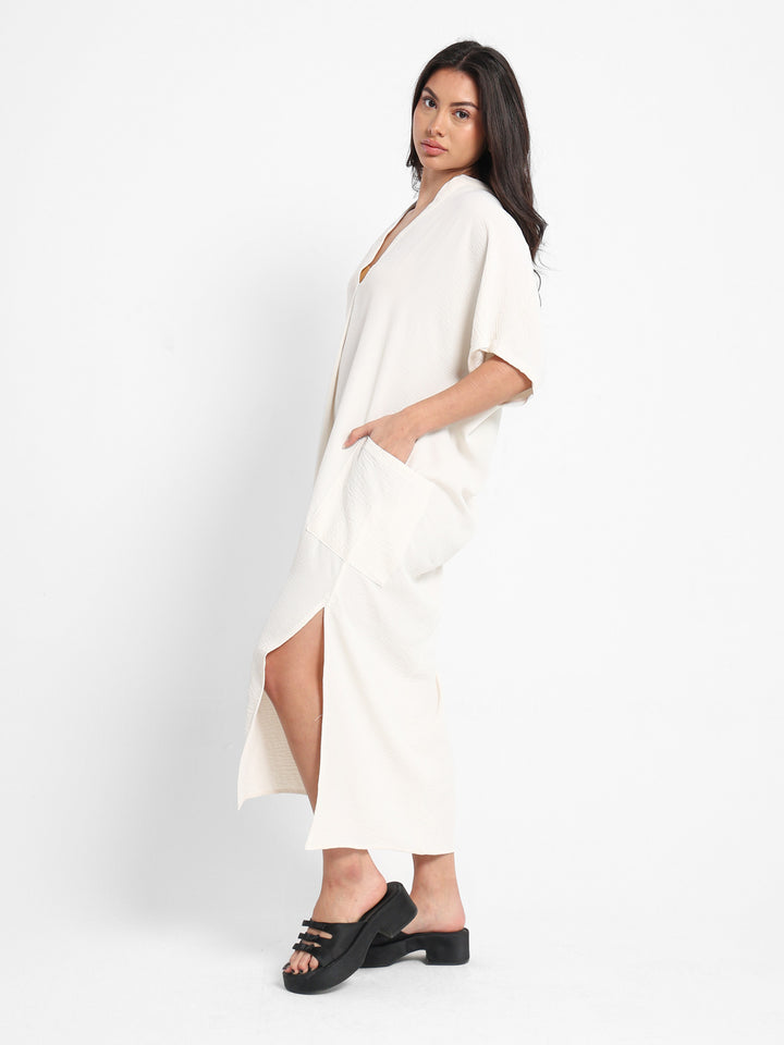 Grandad Collar Maxi Dress