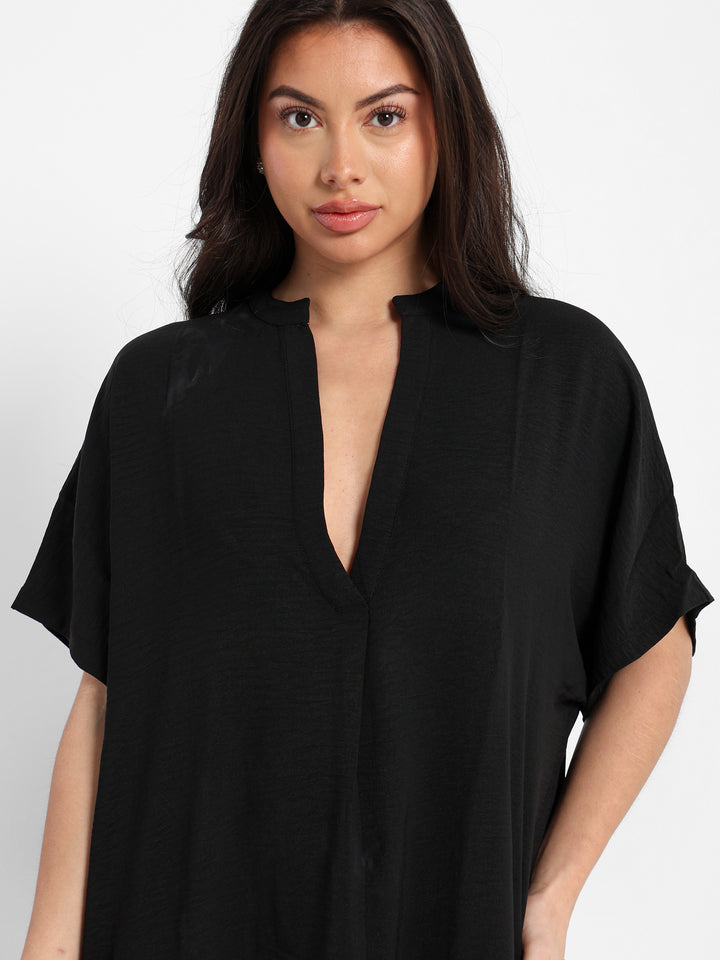 Grandad Collar Maxi Dress