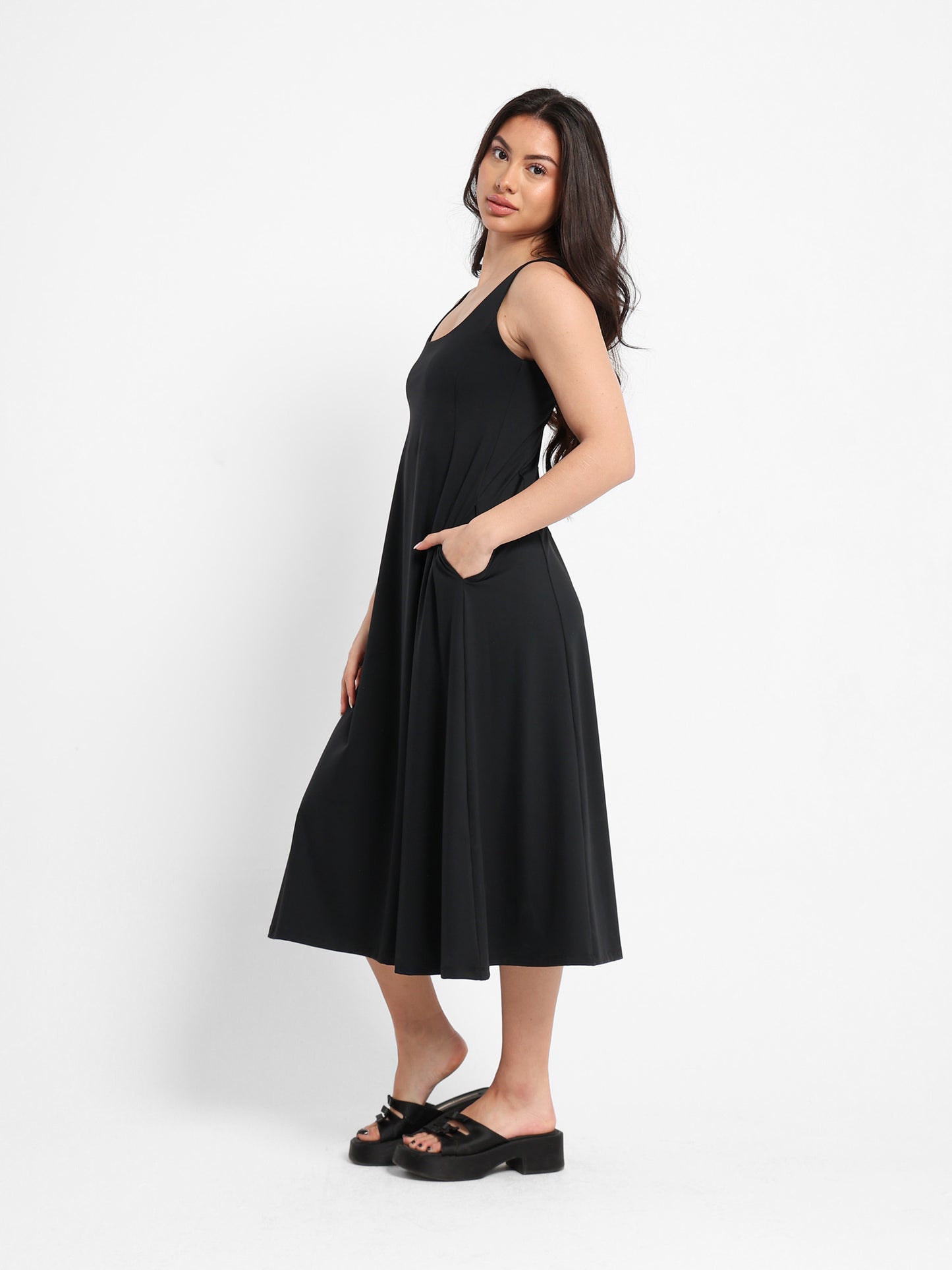 Sleeveless Dress with Waist Darts