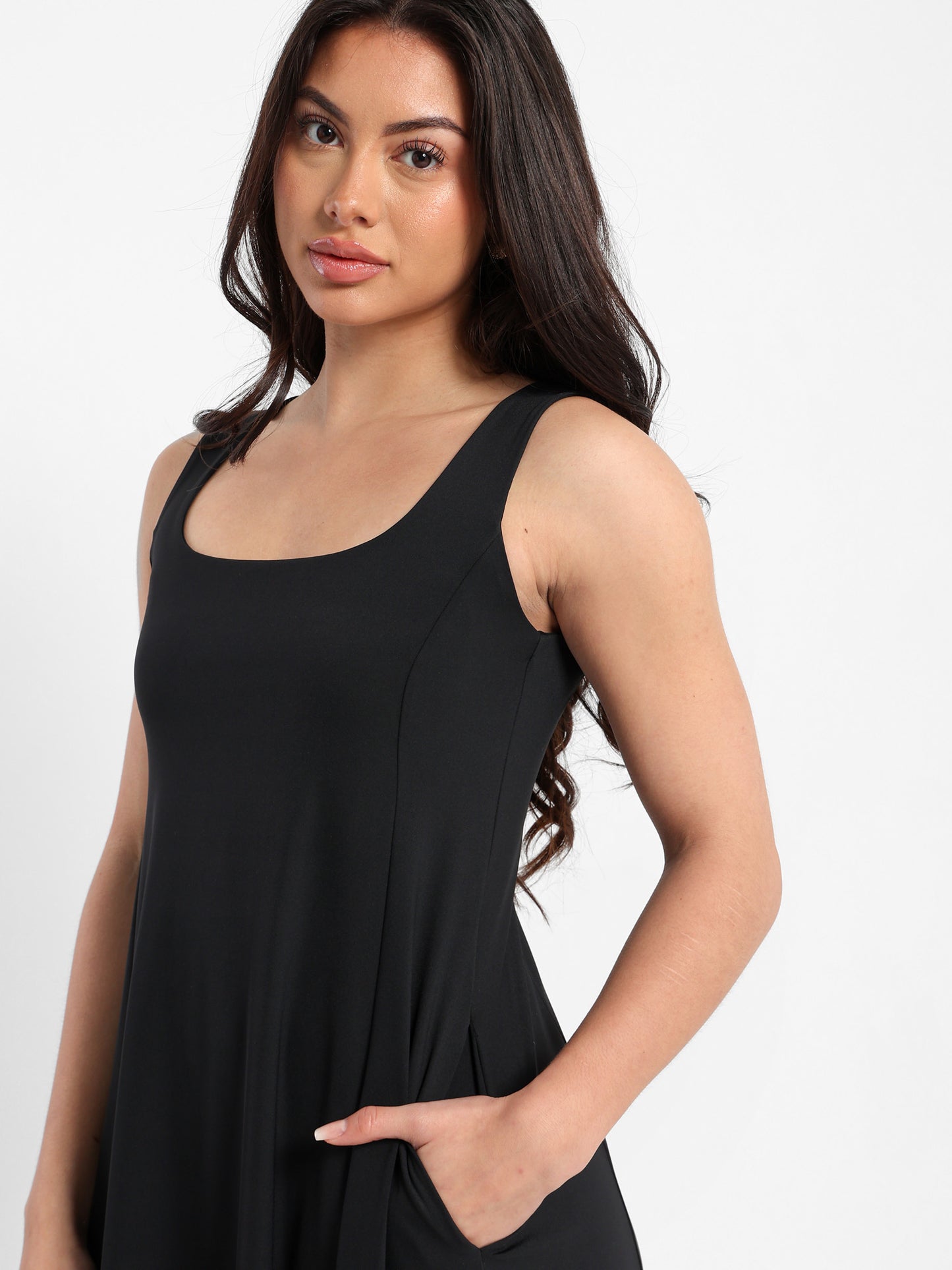 Sleeveless Dress with Waist Darts