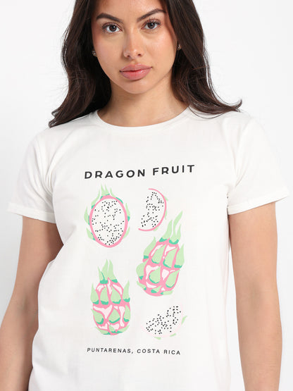 Dragon Fruits Print T-Shirt