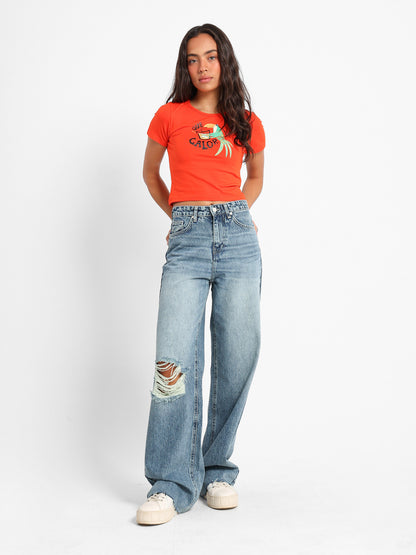 Parrot Bird Print Baby Tee