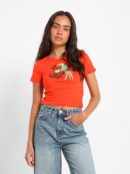Parrot Bird Print Baby Tee