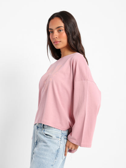 Floral Heart Print Long Sleeve T-Shirt