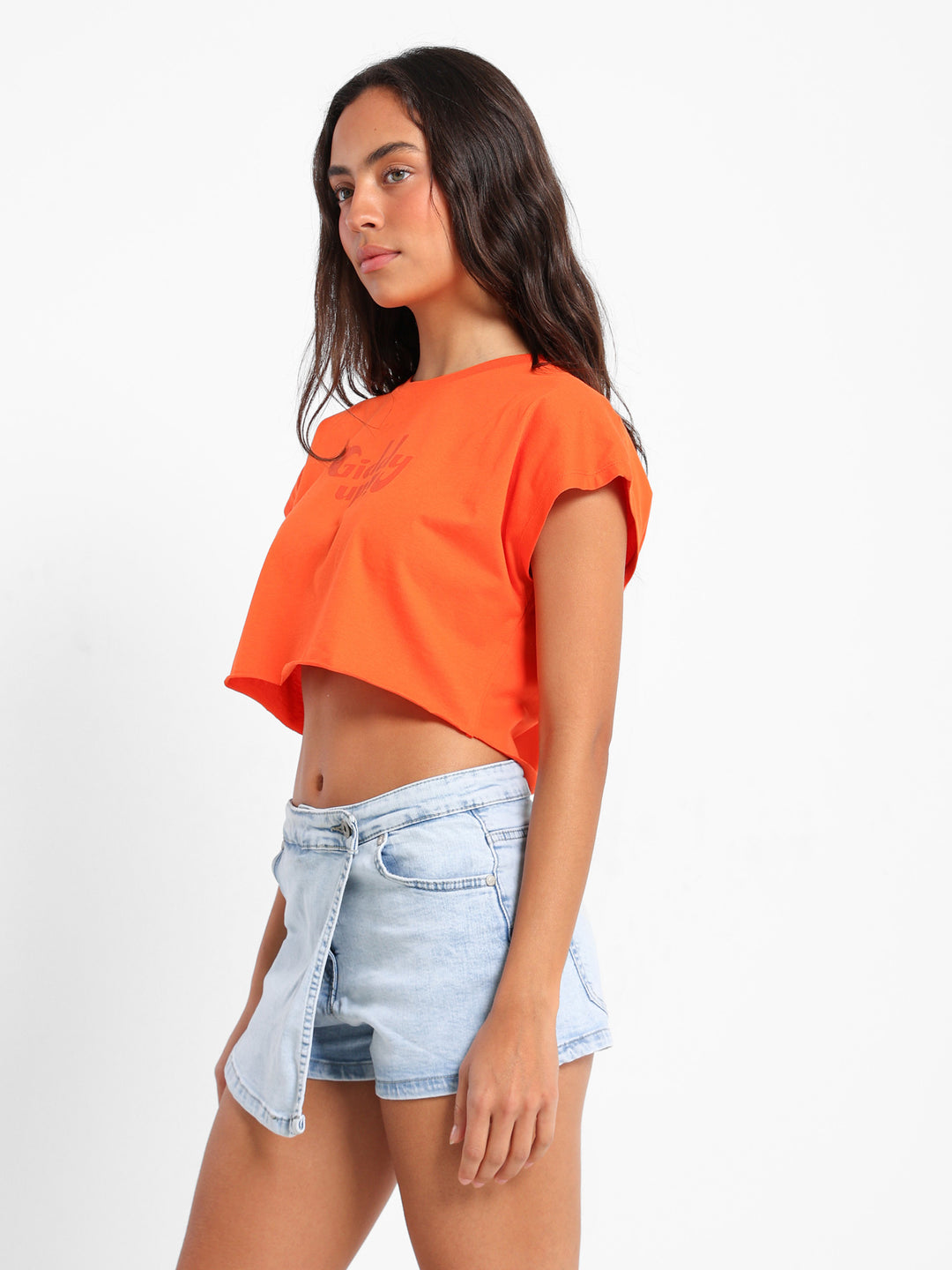 Giddy Up Print Cropped T-Shirt