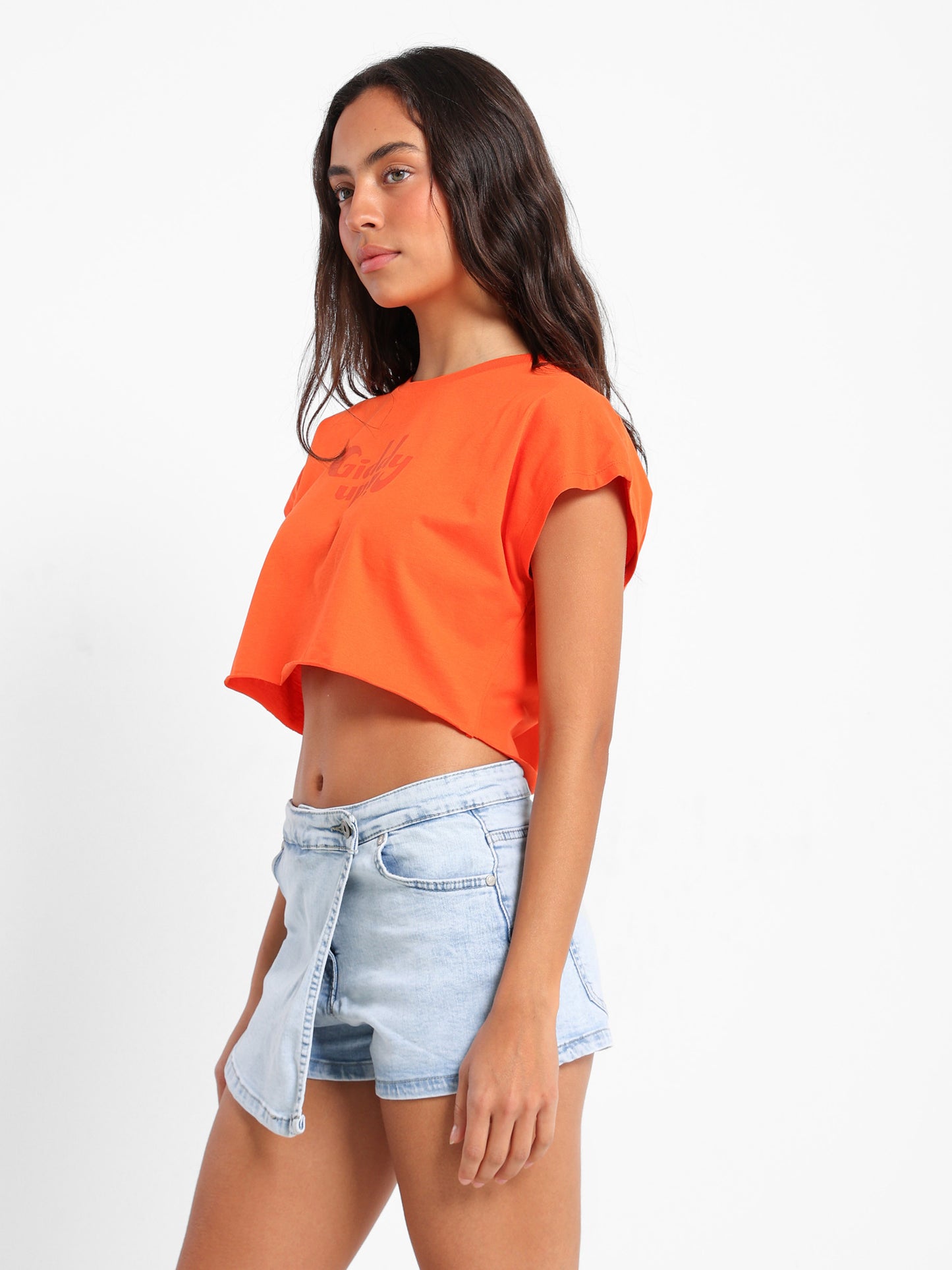 Giddy Up Print Cropped T-Shirt