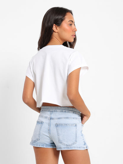 Eazy Peasy Print Cropped T-Shirt