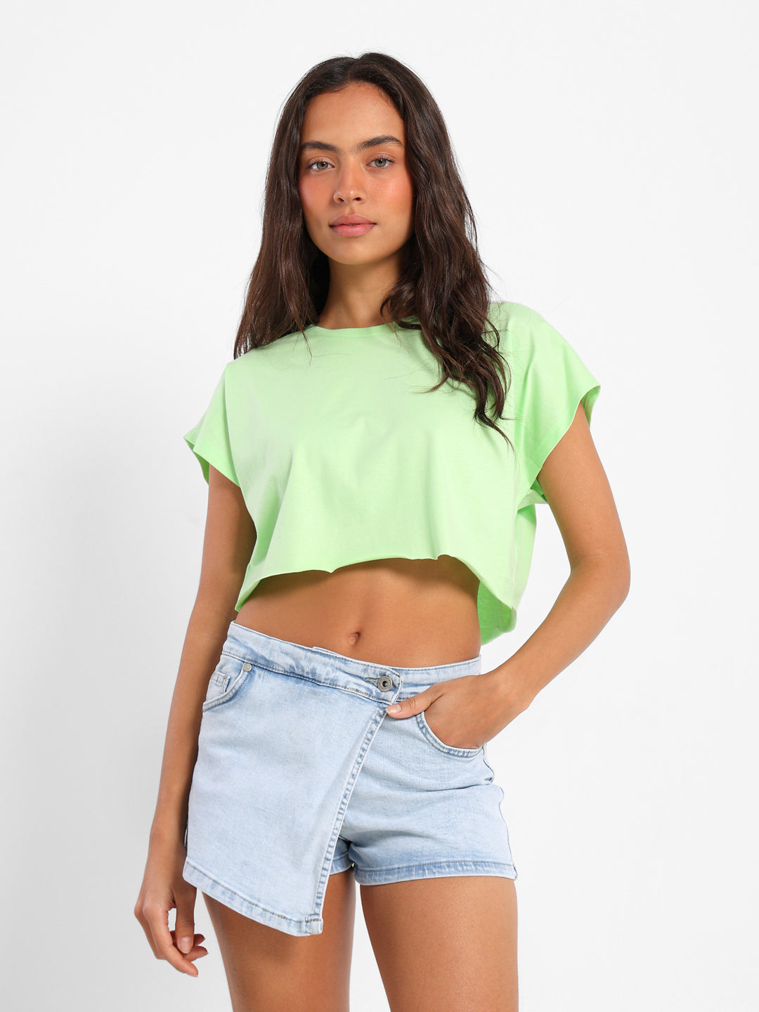 Cap Sleeve Cropped T-Shirt